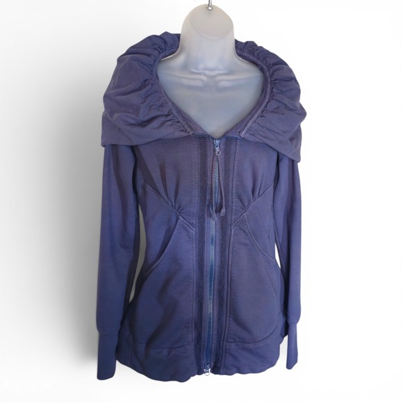 Prairie Underground Jackets & Blazers - Prairie Underground Slate Blue Cloak Hoodie Fleece Jacket Sz S